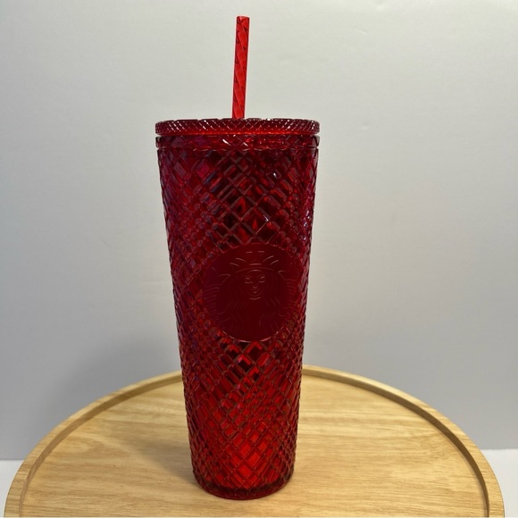 Starbucks Red Jeweled Holiday Tumbler Cold Cup Venti 24oz Christmas Winter 2021 - Picture 2 of 8